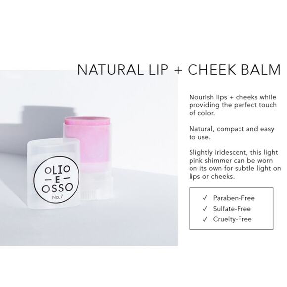 Olio E Osso Lip and Cheek Balm in No.7 Blush Shimmer New in Box - Picture 2 of 2